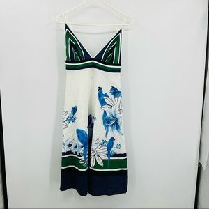 Farm Rio Blue Bird Tropical Dress Small